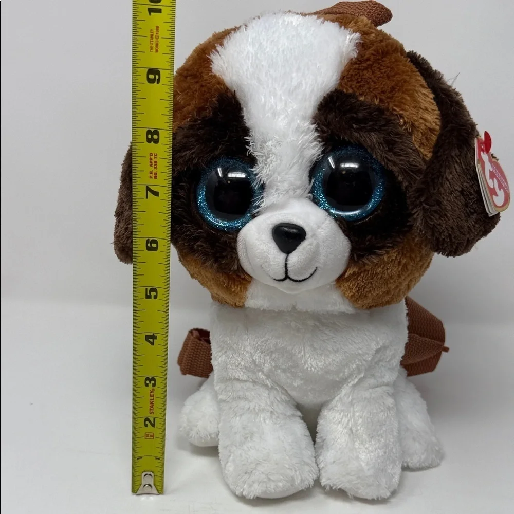 Ty Plush Dog Backpack with Brown and White “Duke” Brand New beanie babies